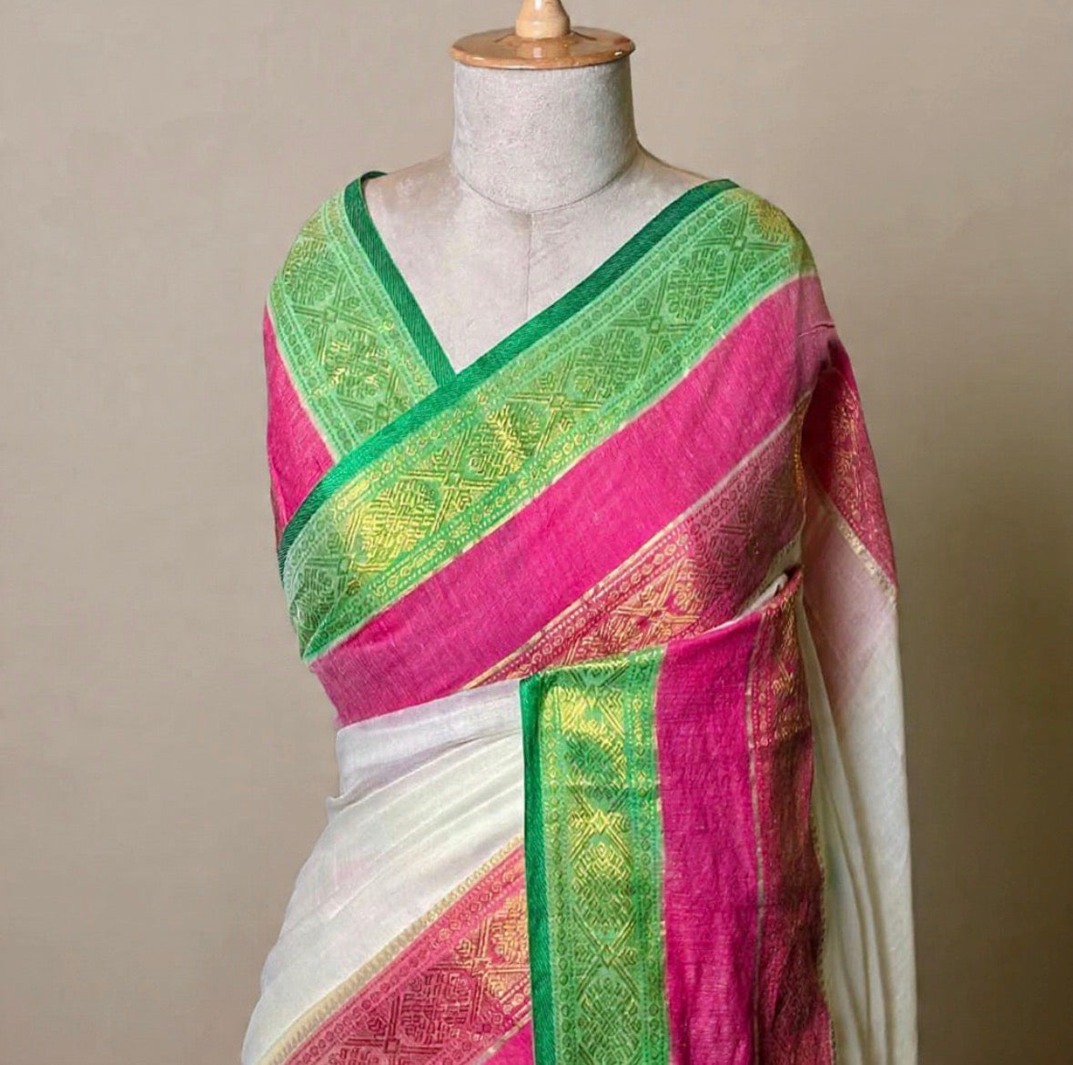 Soft Mul Cotton Saree with Multicolour Border
