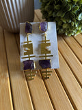 Long Crystal purple Earring