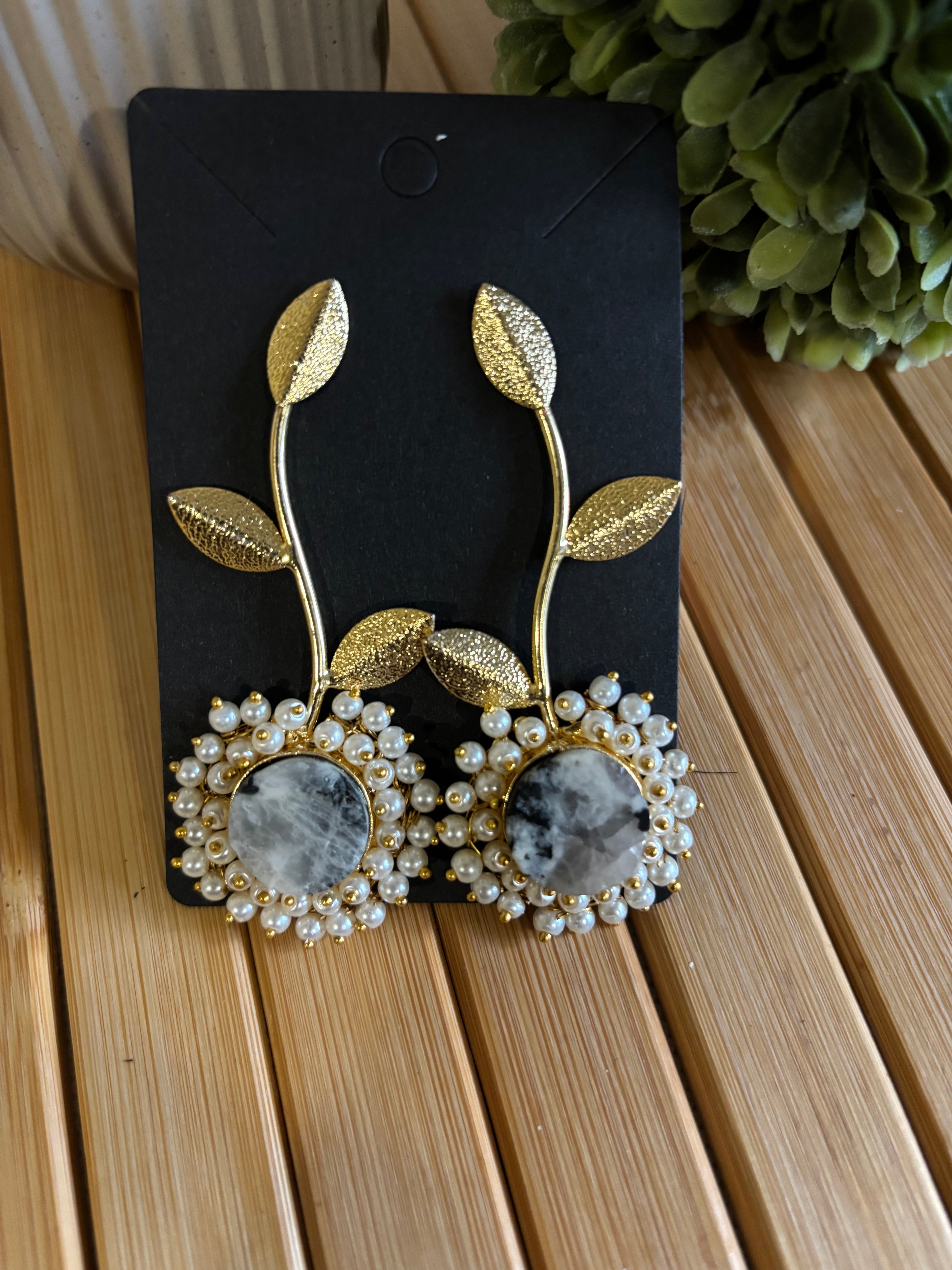 Marble Beaded Earrring