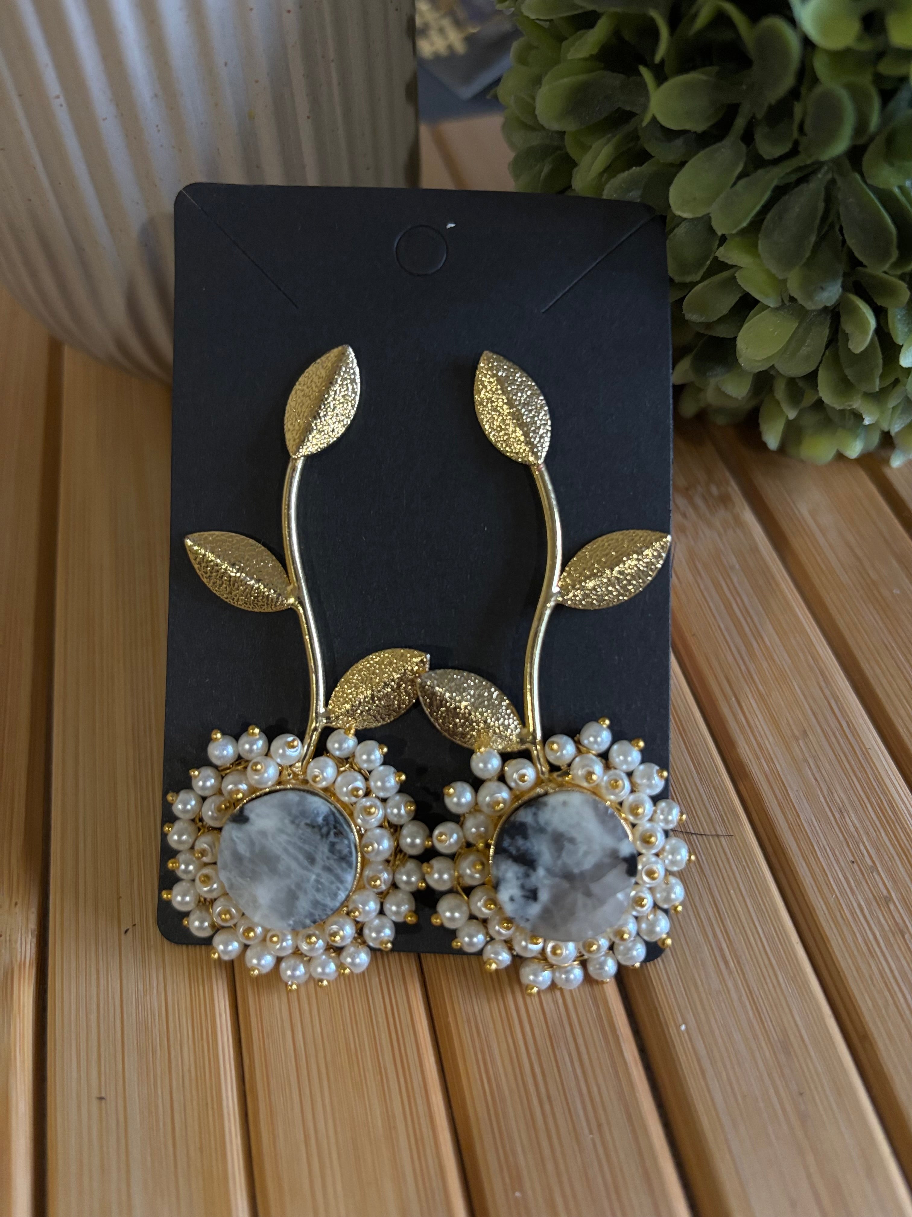 Marble Beaded Earrring