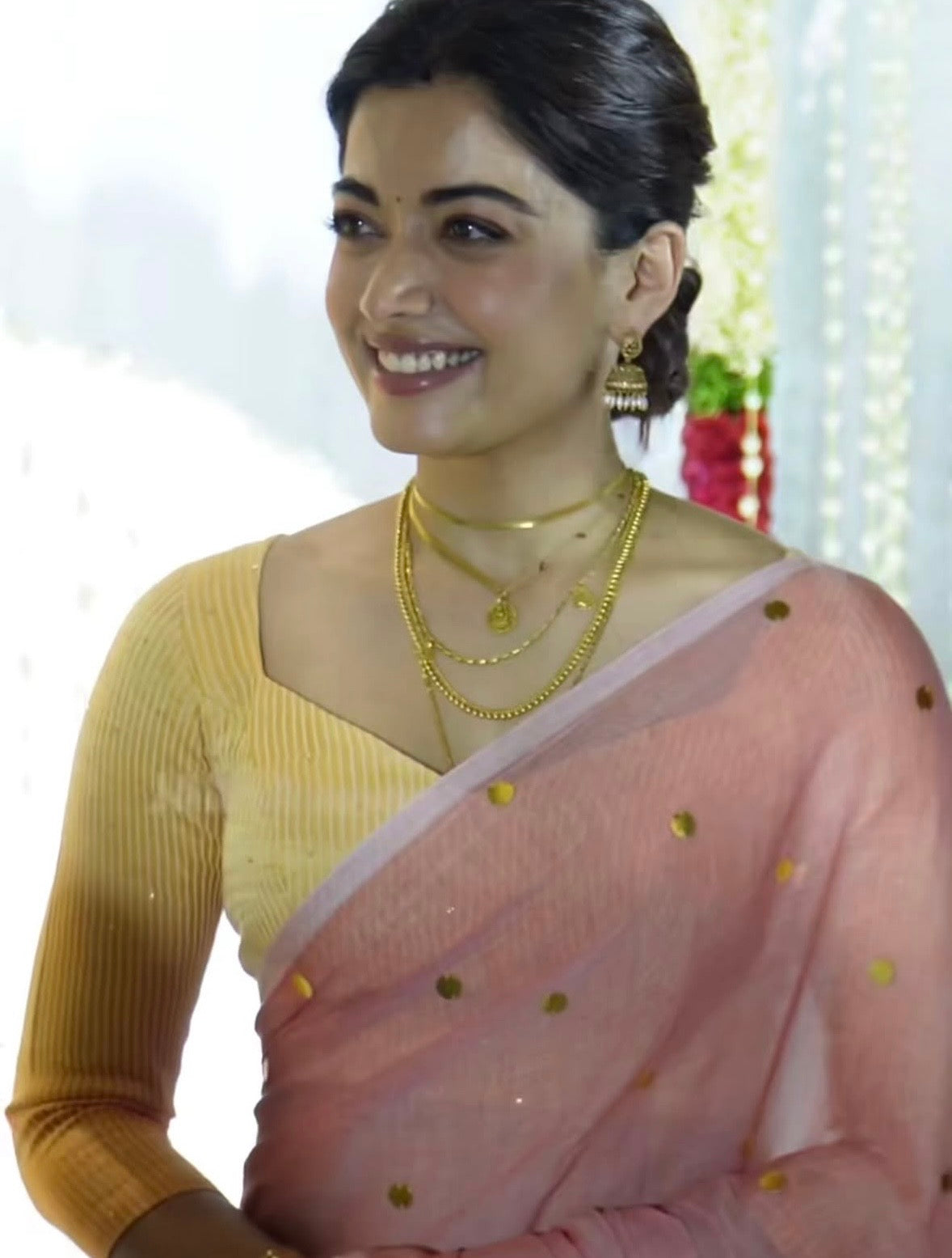 Viral Rashmika Mandanna Khadi Cotton Saree