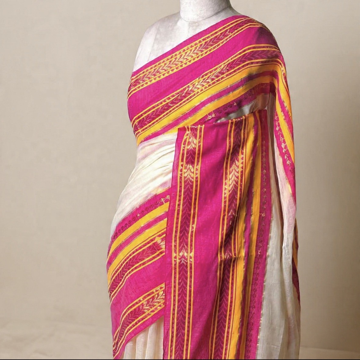Viral Aparna Pink and Yellow Soft Mul Cotton Saree