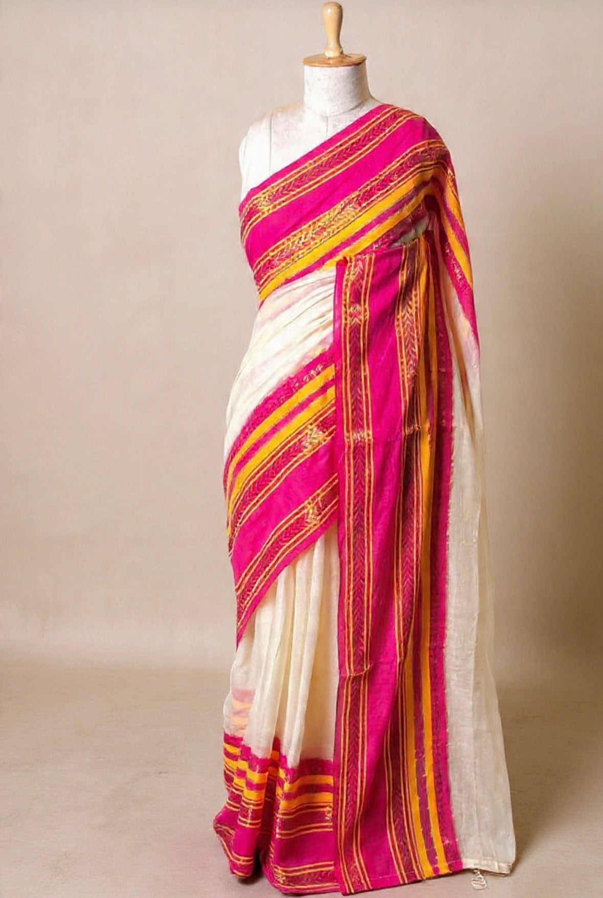 Viral Aparna Pink and Yellow Soft Mul Cotton Saree